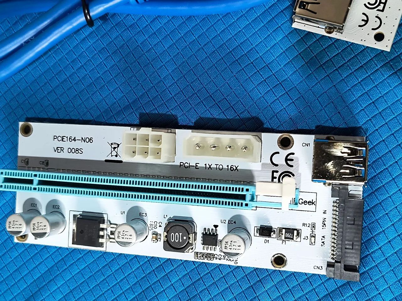 Placa Pci-e Express Riser Ver009s Usb 3.0 Extensor - Foto 2