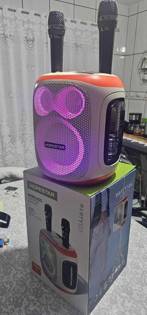 Caixa de som Bluetooth e Karaokê 