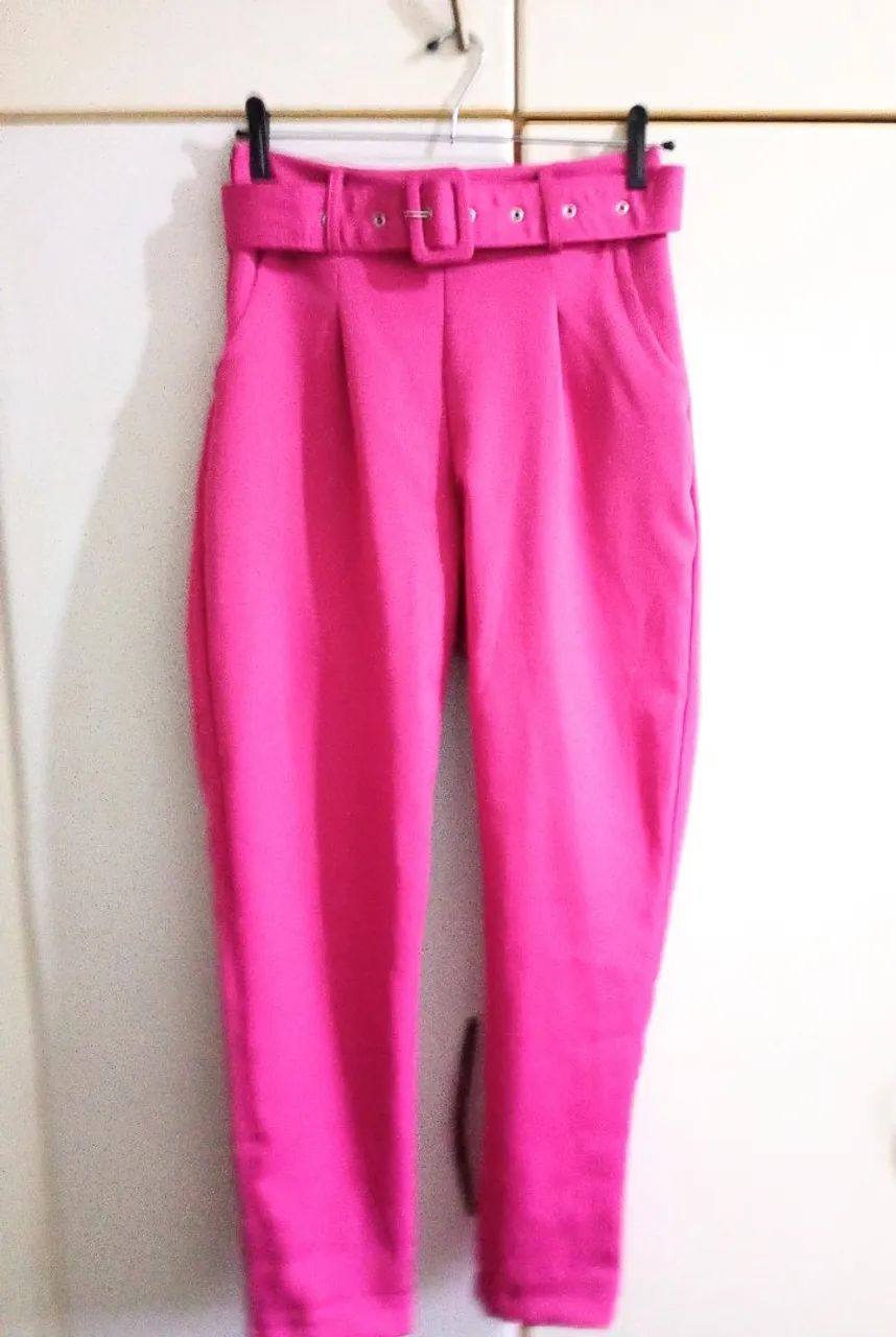 Calça alfaiataria rosa P - Foto 3