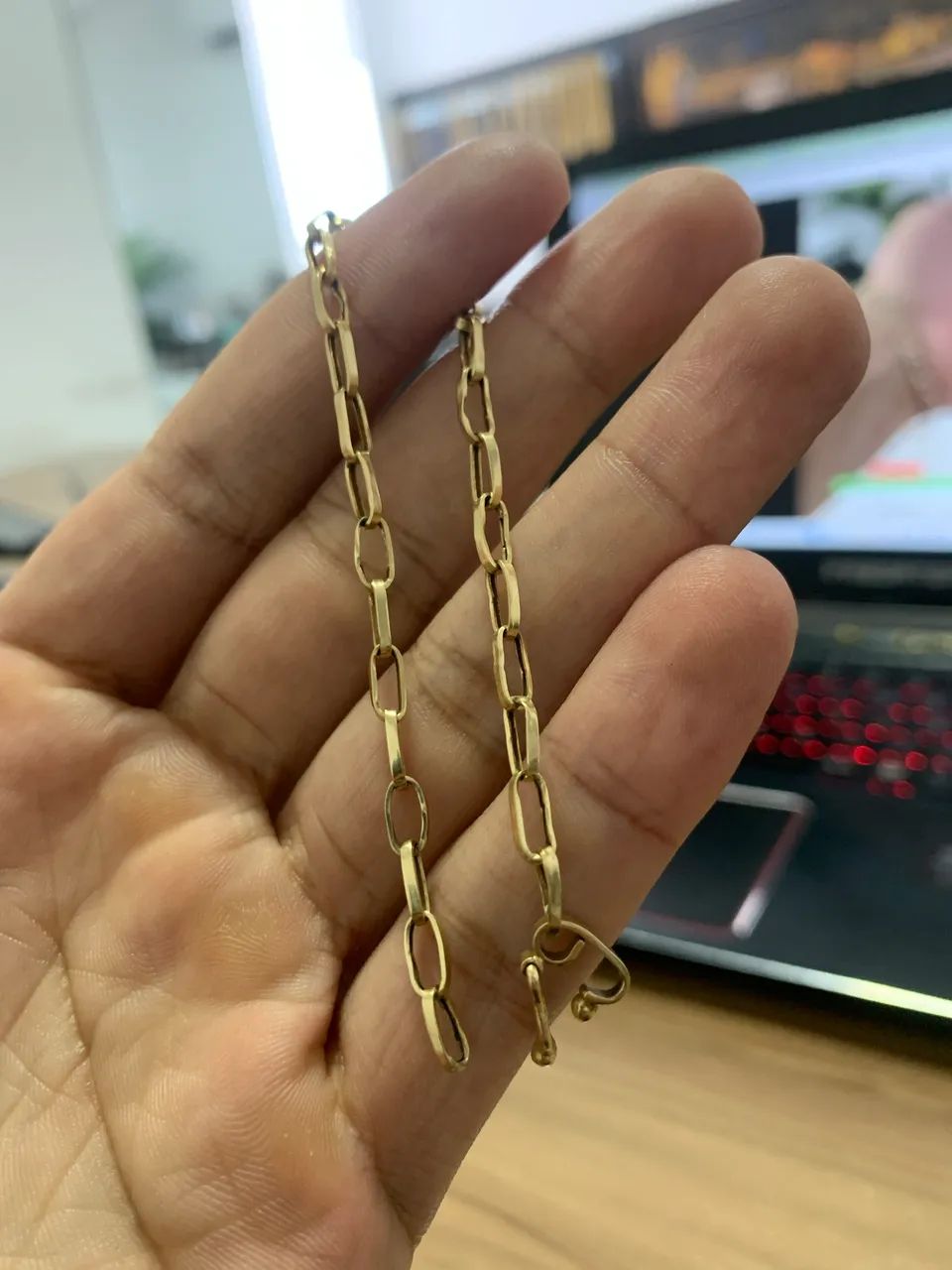 Pulseira tijolinho usado ouro 18