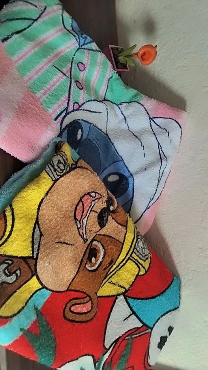Stitch and Paw Patrol Kids Bath Towel