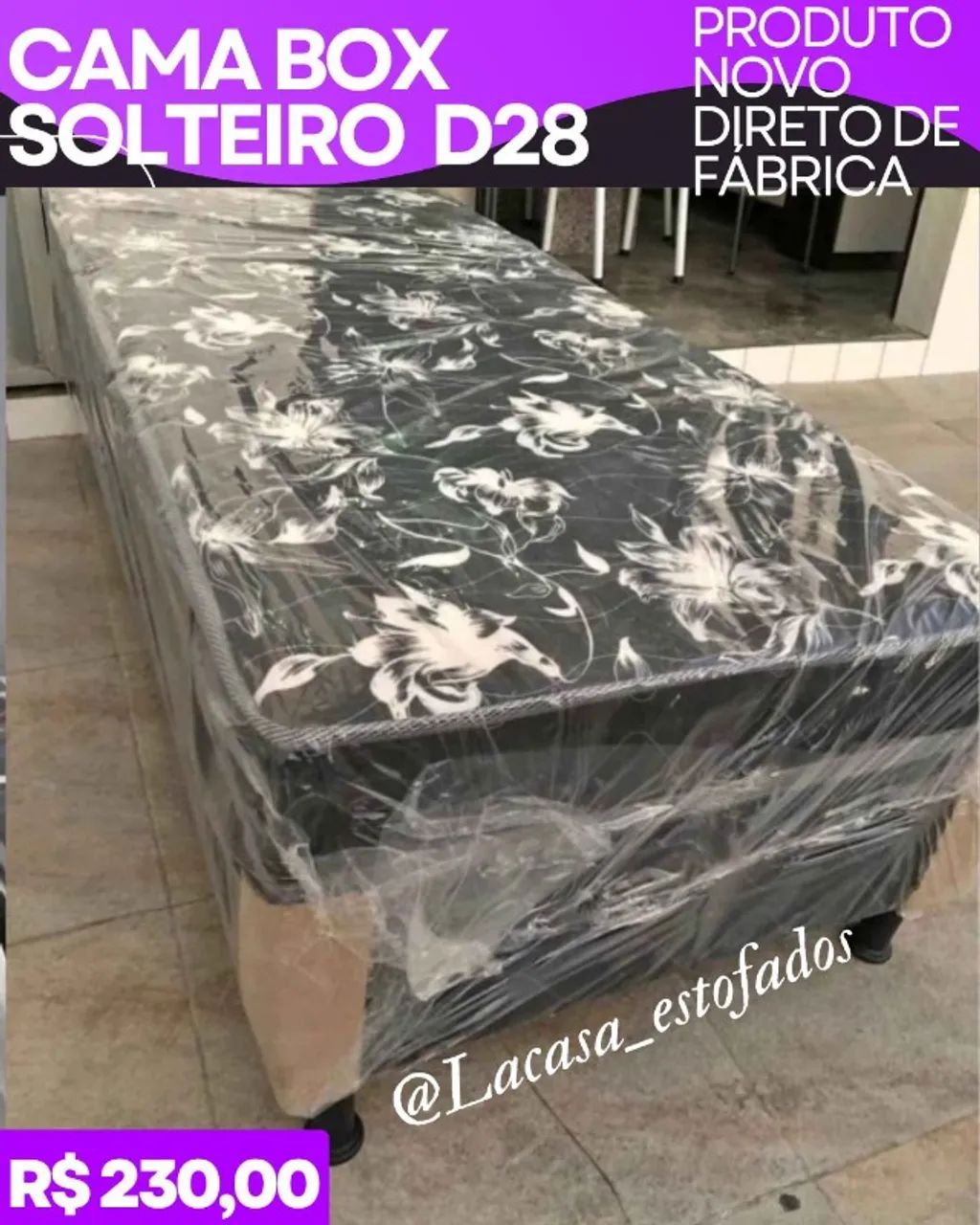 Cama Box Solteiro - Nova