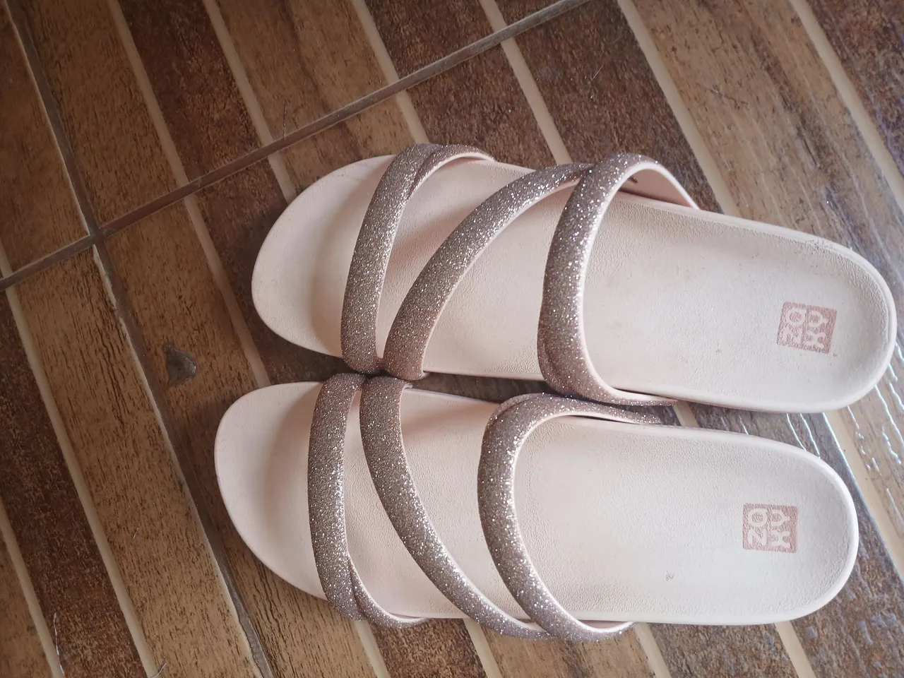 Sandália Feminina Slide Glitter