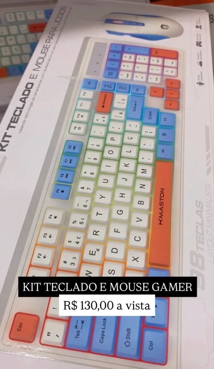 Kit teclado e mouse gamer semi mecânico com fio - Foto 3