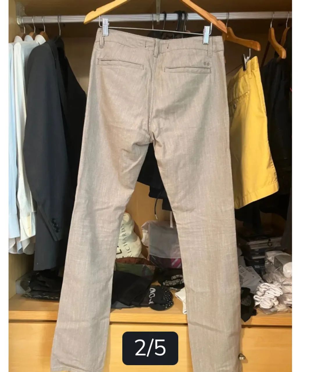 Calça bege bolso faca Wolner - Foto 5