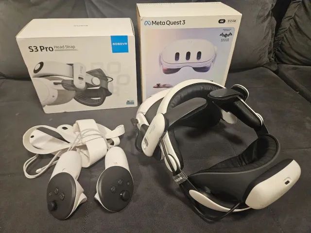 Meta Quest 3 512GB com Headstrap S3 Pro - Consoles de Vídeo Game