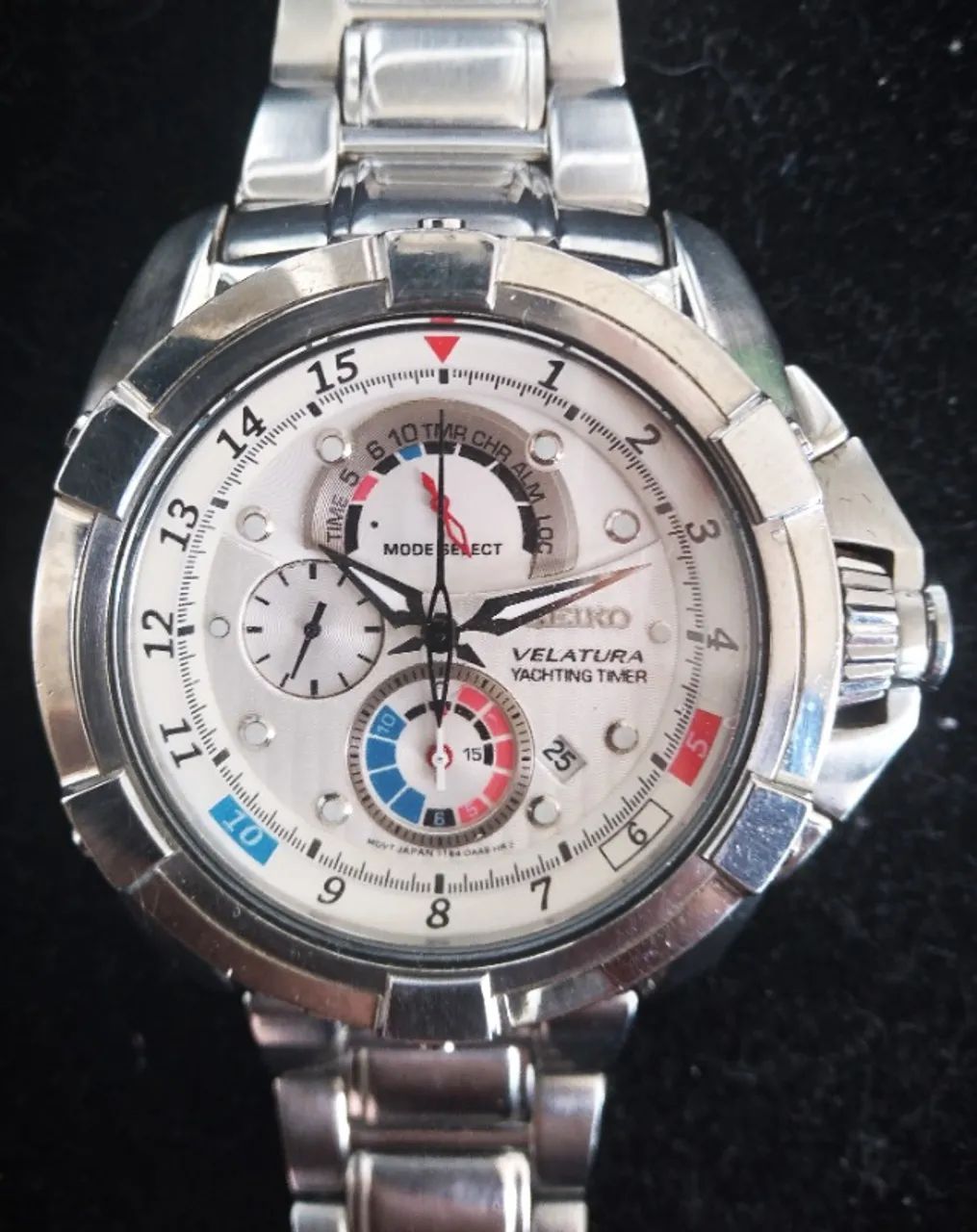 Relógio Seiko Velatura Yachting Timer Chronograph 43mm Aço/Aço