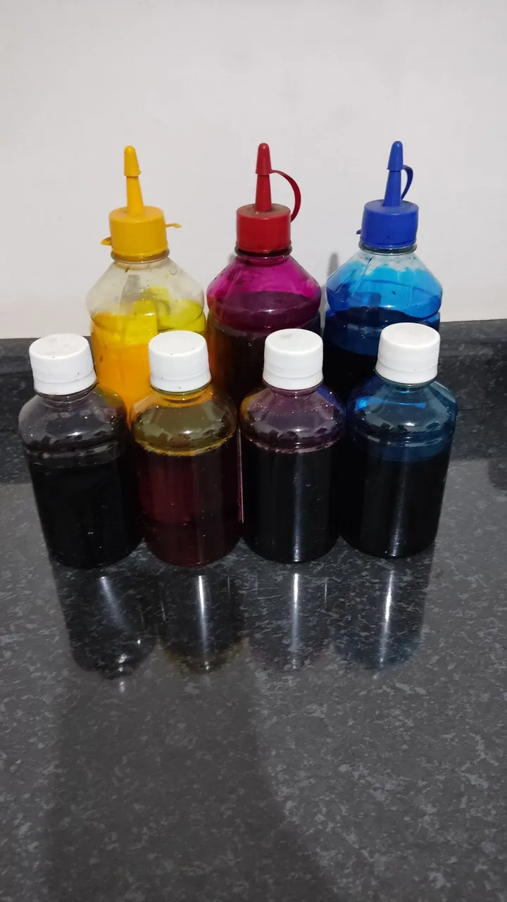 Tintas para impressora universal 7 frascos