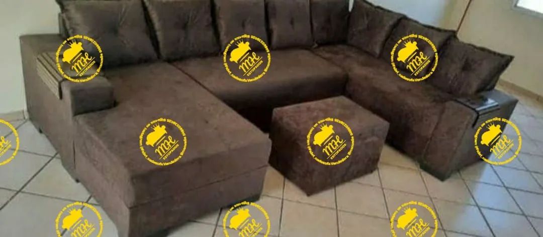 Sofá de canto azul confortável e espaçoso - Foto 4