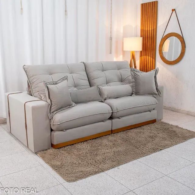 Sofá Retrátil Reclinável Toronto 2.50m Veludo D33 e Molas Ensacadas - Entrega Super Rápida - Foto 2