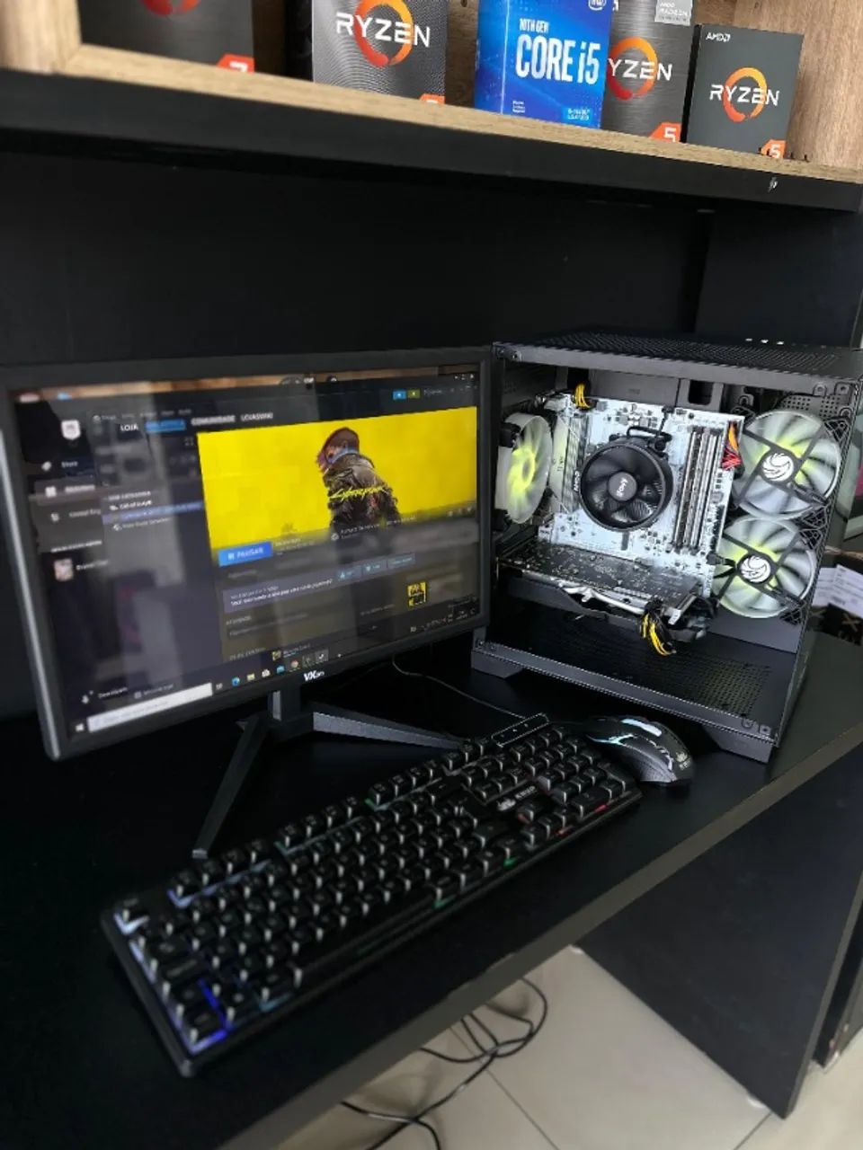 Pc Gamer Rzyen 5 5500 + RX6600 + 16 ram + ssd - Novo Lacrado 1 Ano de Garantia - Lojaswiki