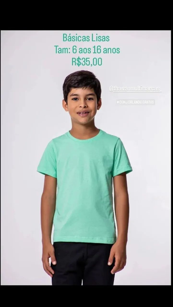 Camisa básicas infantil e juvenil - Foto 3