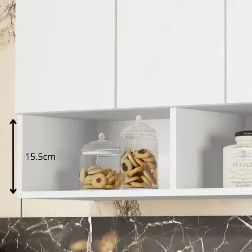 Armário Aéreo 3 Portas Cozinha Compacta C/ Nicho Organizador - Foto 3