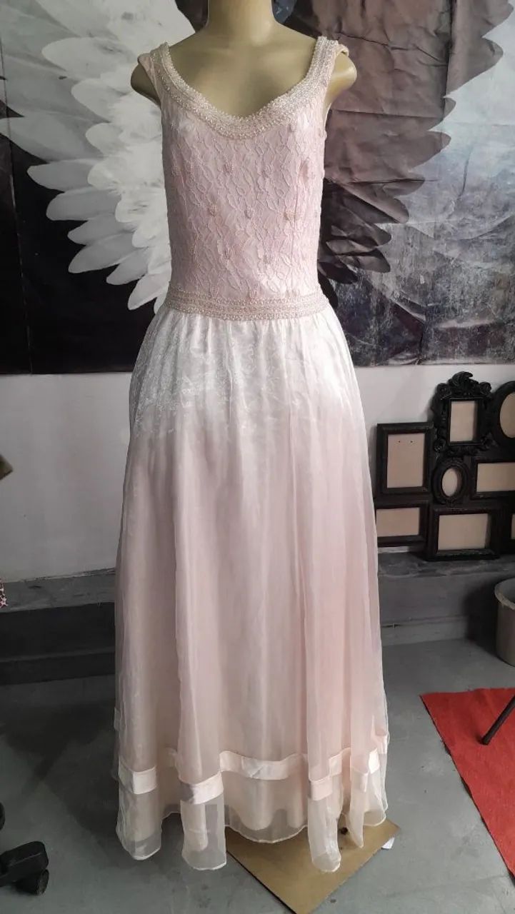 Vestido de renda rosa para festa - Foto 4