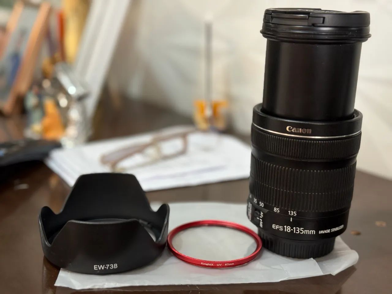 Lente Cânon 18-135mmc/Filtro e Parasol - Câmeras e Filmadoras