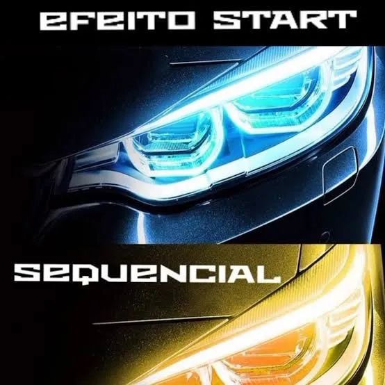 Fita LED para carro - Iluminação para farol, branco e amarelo - Foto 2