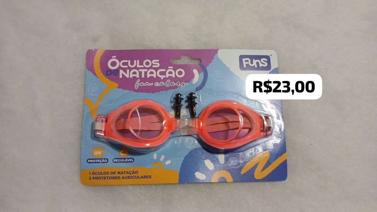 Óculos de natação infantil - Fun Colors- com protetor auriculares - Foto 2