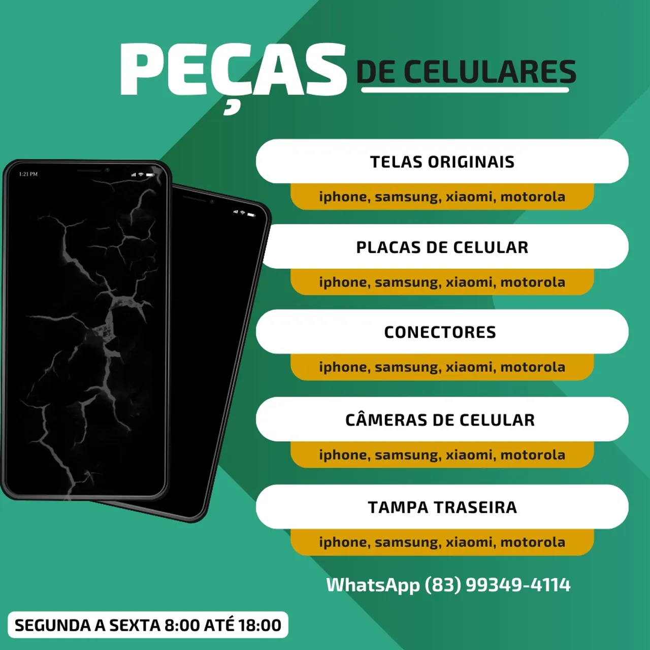 Peças para Celular com instalação