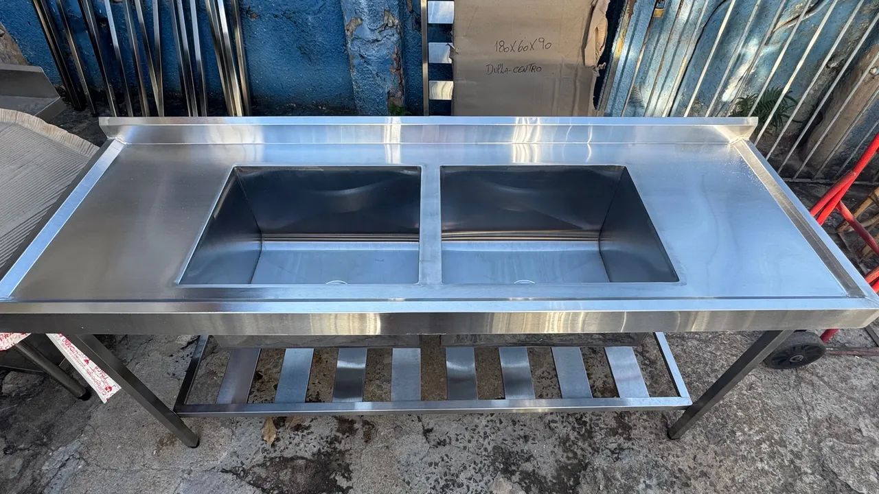 Pia inox 2 cubas 1,80 x 0,60  - Foto 3