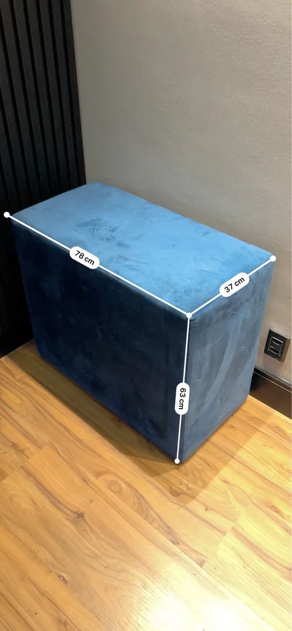 Puff azul rígido 80x40x60cm - Foto 4
