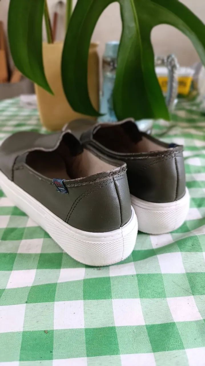 Tênis Moleca Slip On Verde Azeitona - Foto 5