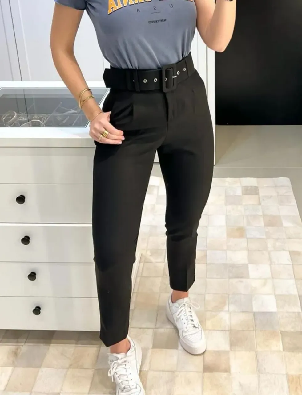 Calça alfaiataria com elastano