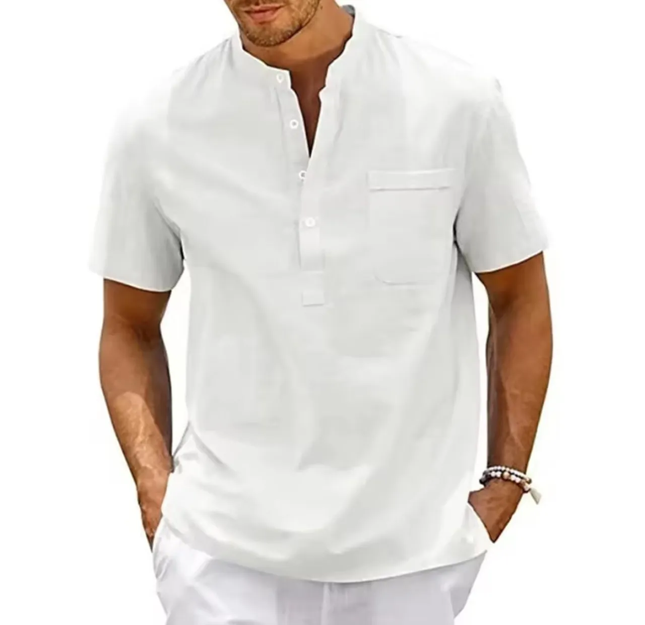 Camisa de Linho e Algodão Vintage