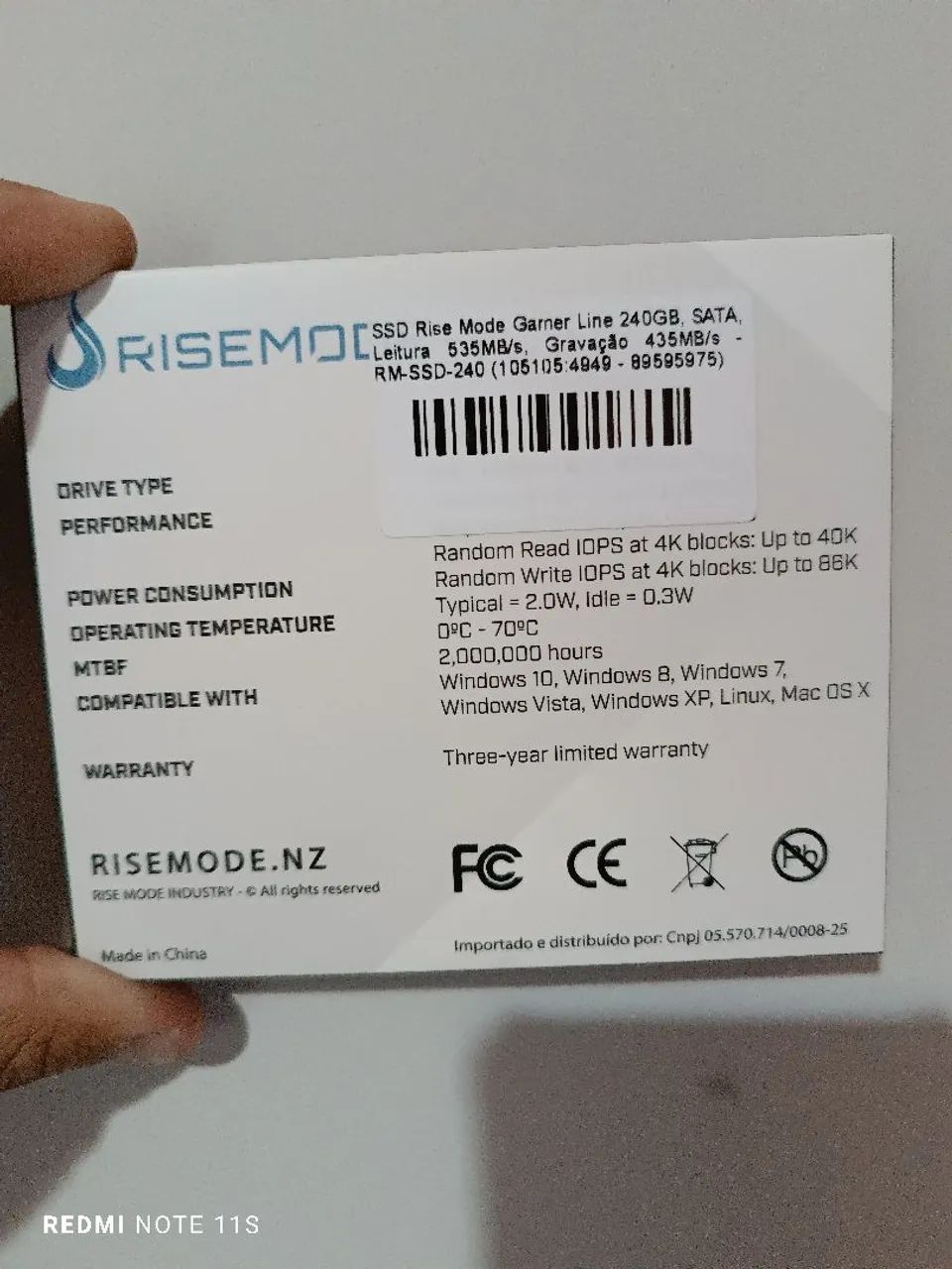 SSD Rise Mode Gamer Line 240 GB, SATA, Leitura 530MB/s Novo/Caixa - Foto 2