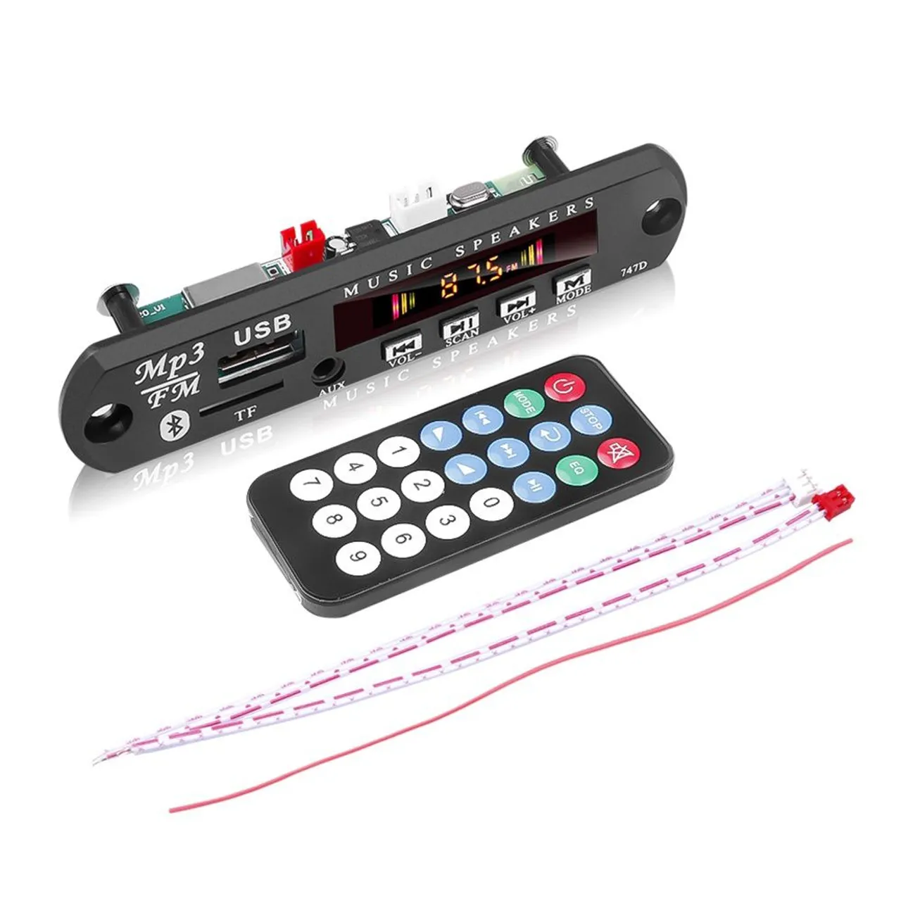 Placa Decodificadora Sem Fio Bluetooth 5.0 DC 5V 12V MP3