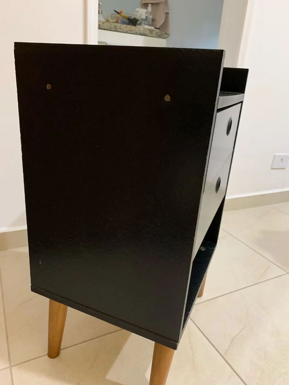 Criado Mudo Preto par - Foto 2