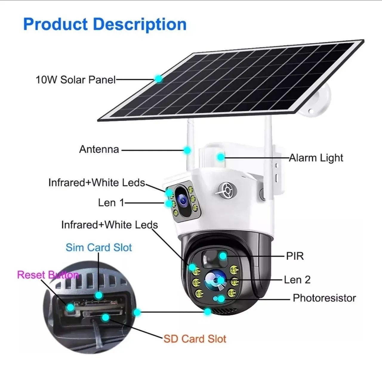 Câmera de Segurança Solar PTZ 360º - Foto 4