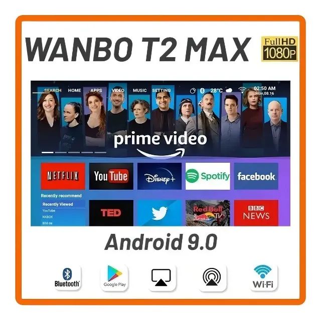 Projetor Wanbo T2 Max 1080p Android 250lm branco - Foto 2