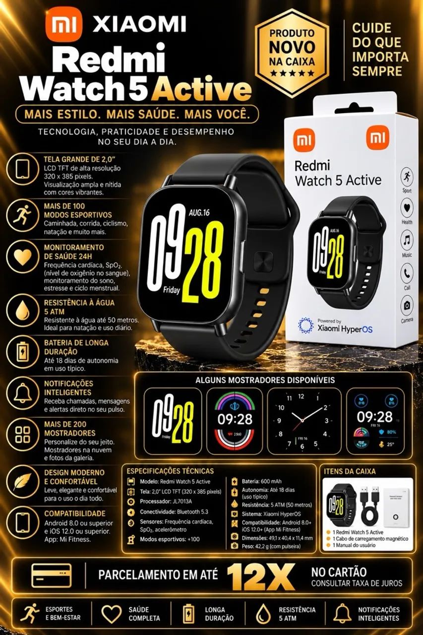 Smartwatch Xiaomi Redmi Watch 5 Active