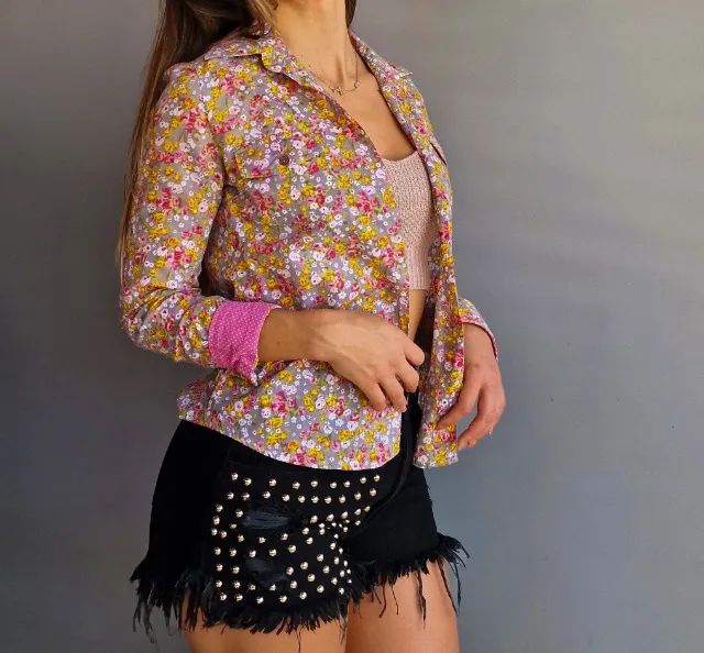 Camisa Floral Vintage Echo International - Foto 2