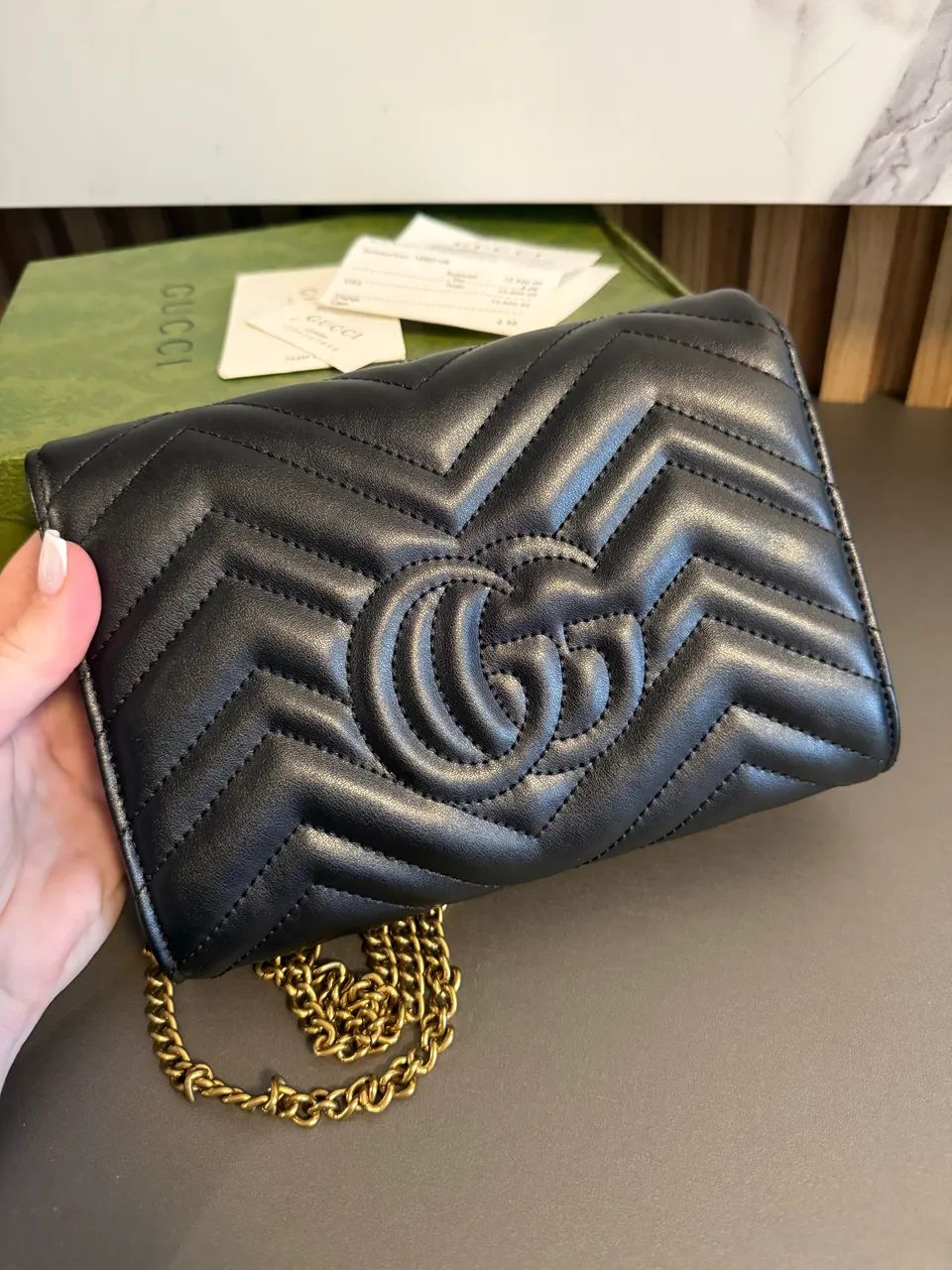 Bolsa gucci marmont envelope preta - Foto 3