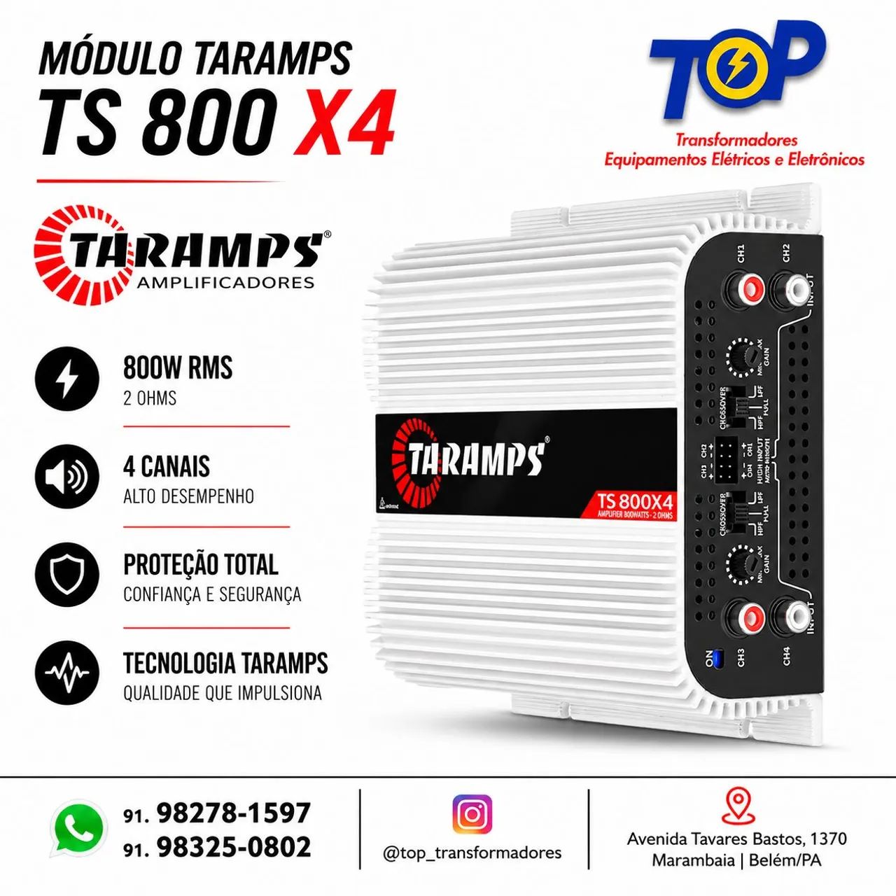 Módulo Amplificador Taramps TS 800x4 RMS