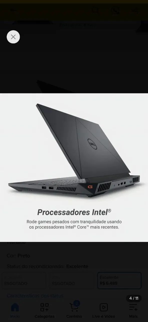 Dell g15 5530 RTX 4050 16Gb de RAM e 516Ssd - Foto 4