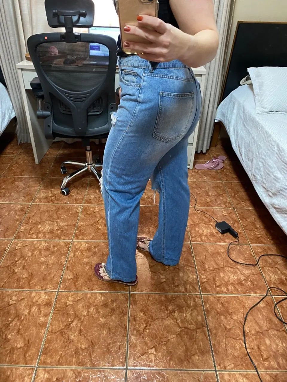 Calça jeans wide leg- pouco usada - Foto 3
