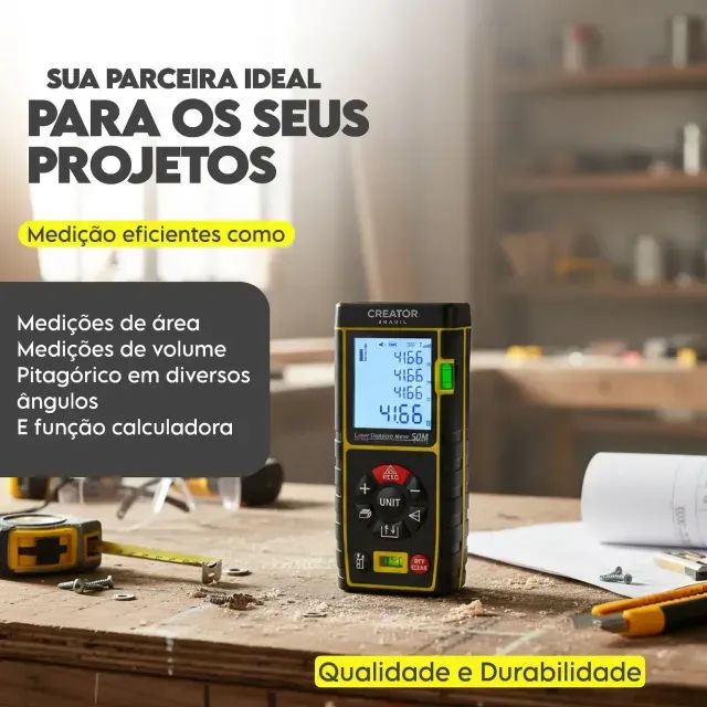 Trena Digital de Alta Precisão Medidor de 40 Metros NOVO - Foto 2