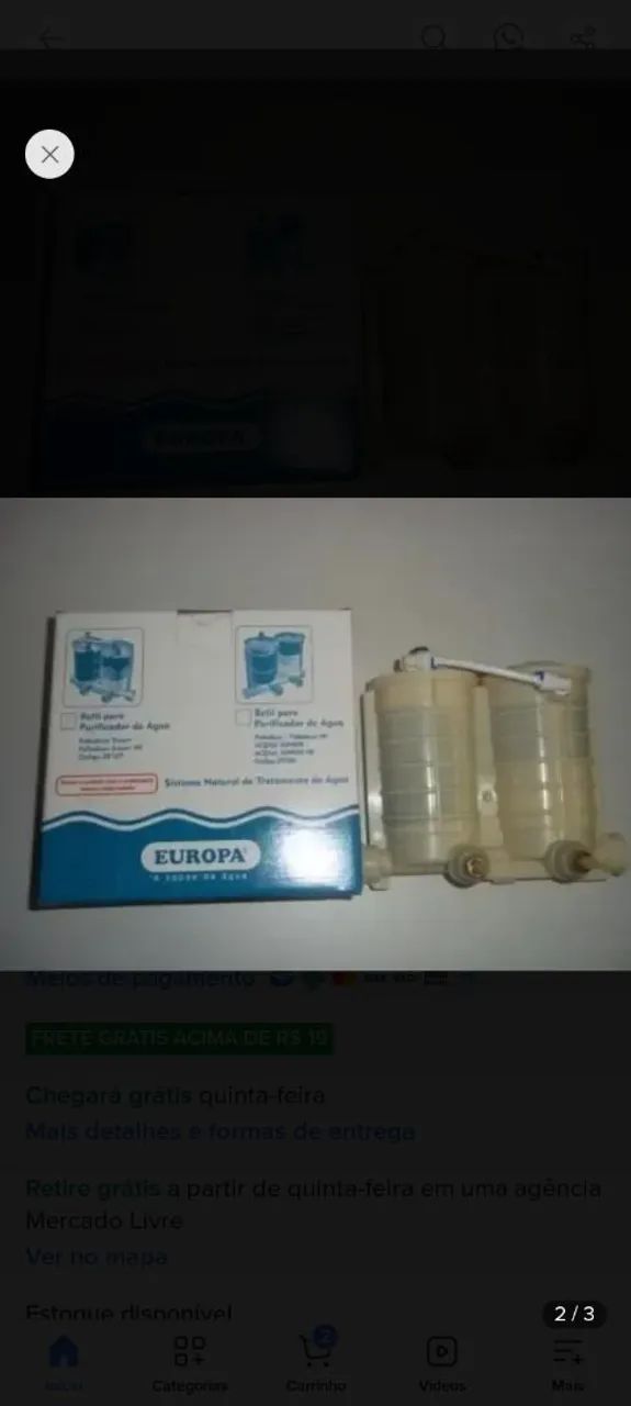 Refil para Purificador de água Palladium 