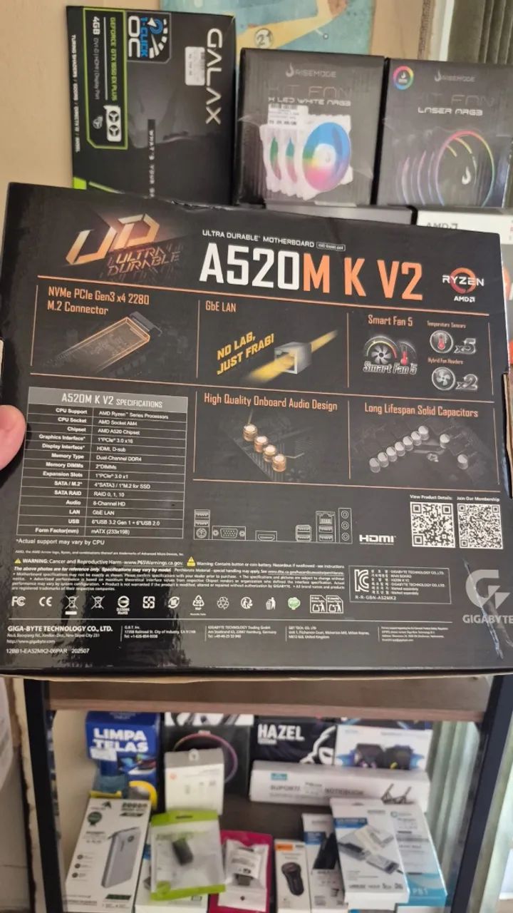 Placa mãe A520M K V2 AM4 Gigabyte, nova, lacrada, com garantia! - Foto 2