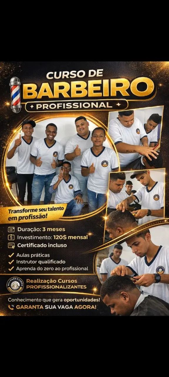 Curso de Barbeiro e outros na Taquara 