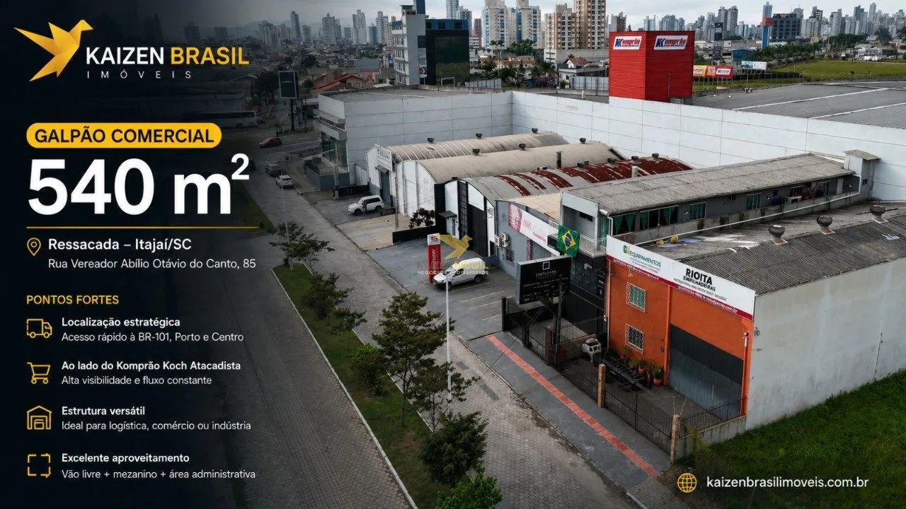 Galpão Comercial de 540 m² na Ressacada em Itajaí - SC