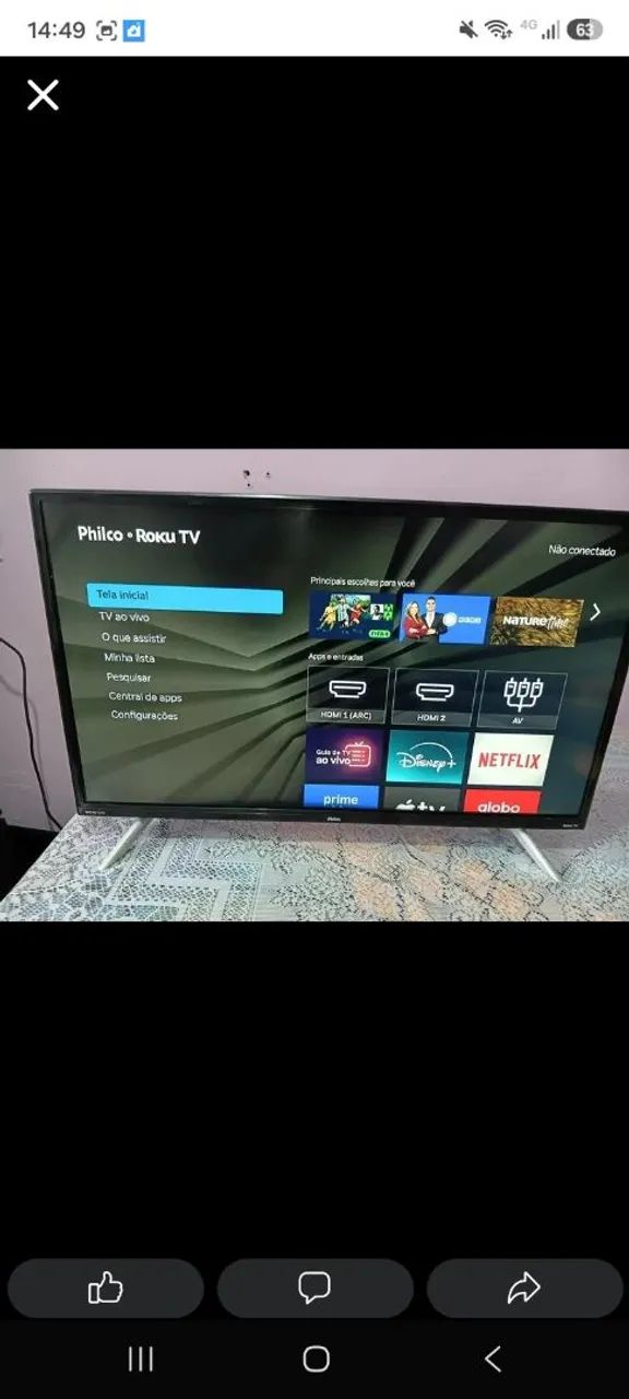 Estou vendendo essa TV pilco sistema roku 32 polegadas em perfeito estado  - Foto 2