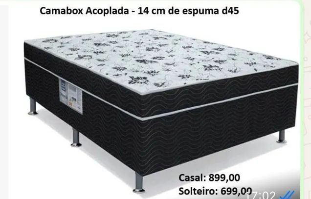 Acoplado casal tudo junto base e colchão 