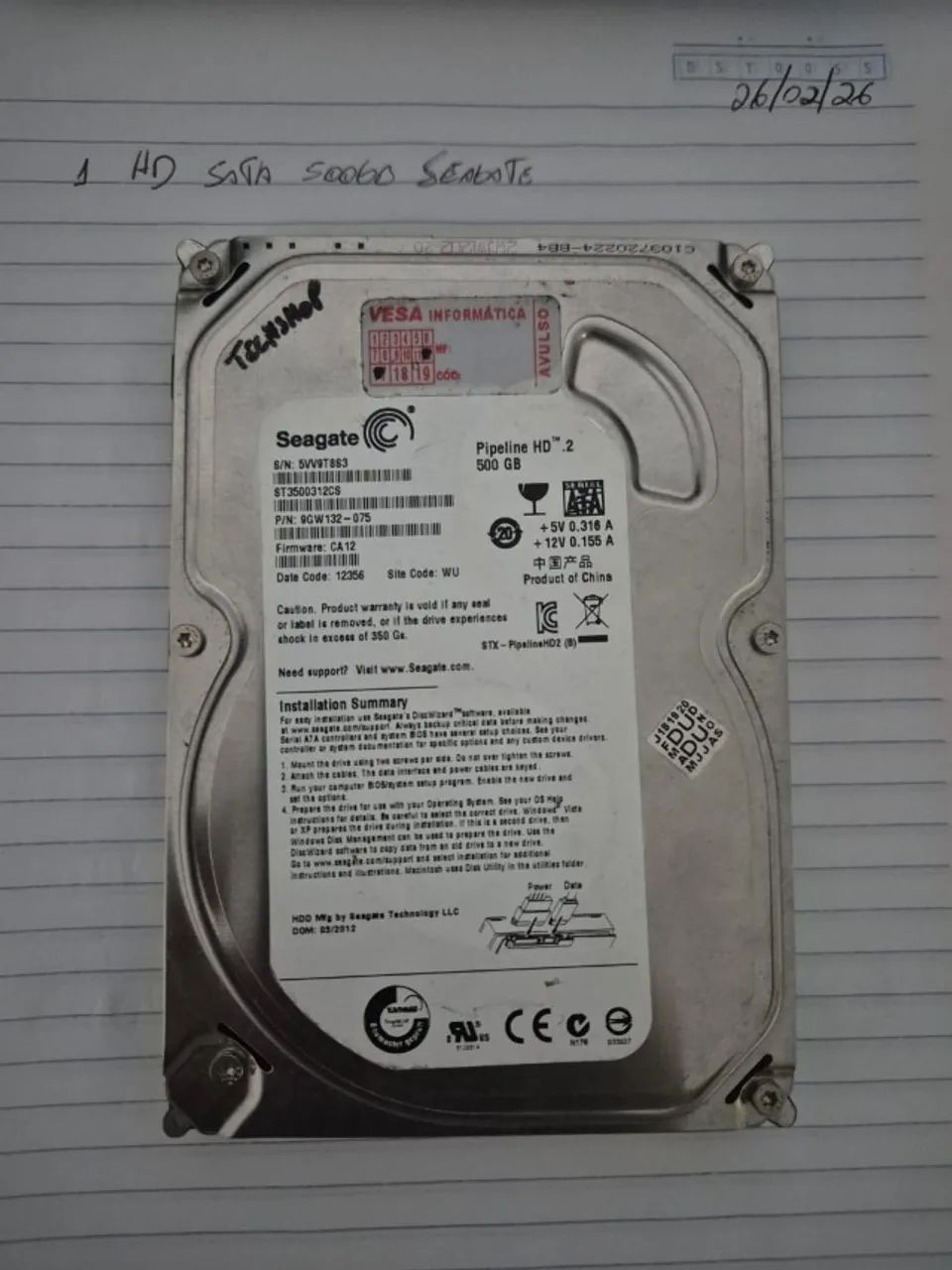 HD 500GB SATA marca SEAGATE para Computador / Pc TESTADO e APROVADO. - Foto 4