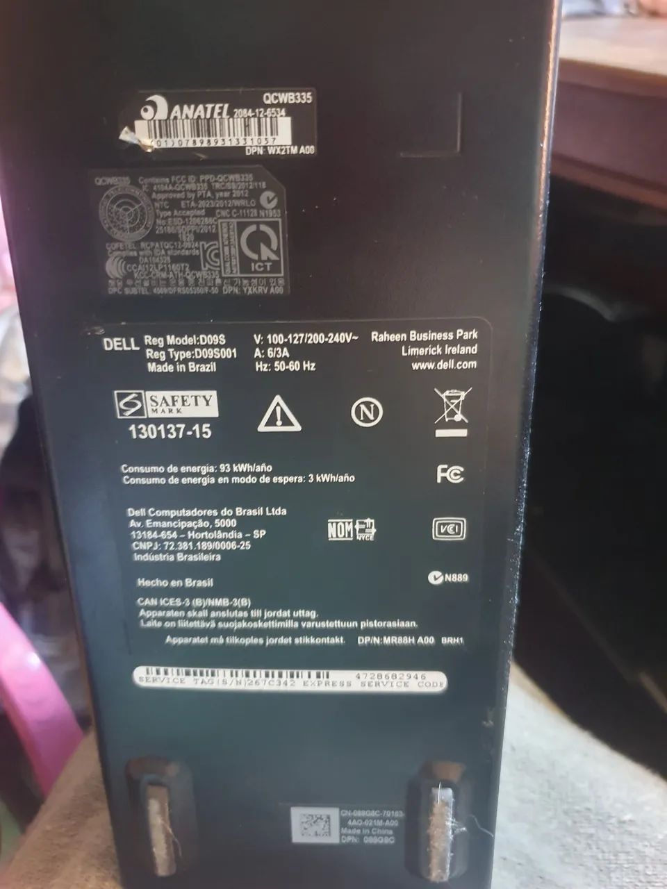 Gabinete Dell inspiron Com fonte, modelo D09S (e CD ROM) - Foto 5