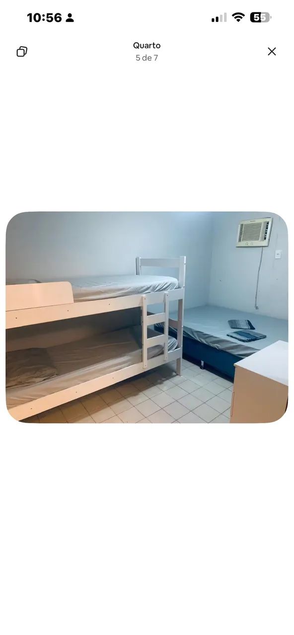 Quarto compartilhado o aluguel eh por cama 