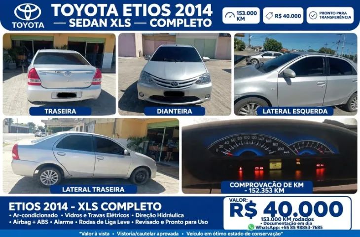 Toyota Etios ETIOS XLS Sedan 1.5 Flex 16V 4p Mec. 2014