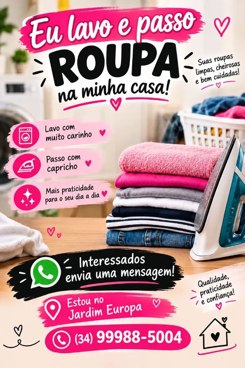 Lavação e passação de roupa 